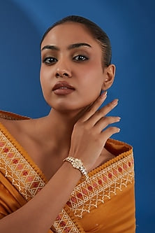 Gold Plated Kundan Polki Bracelet