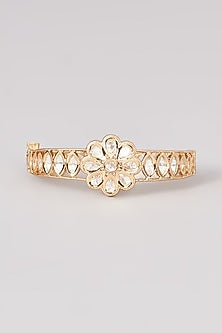 Gold Plated Kundan Polki Bracelet