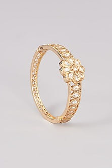 Gold Plated Kundan Polki Bracelet