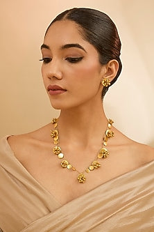 Gold Finish Necklace Set