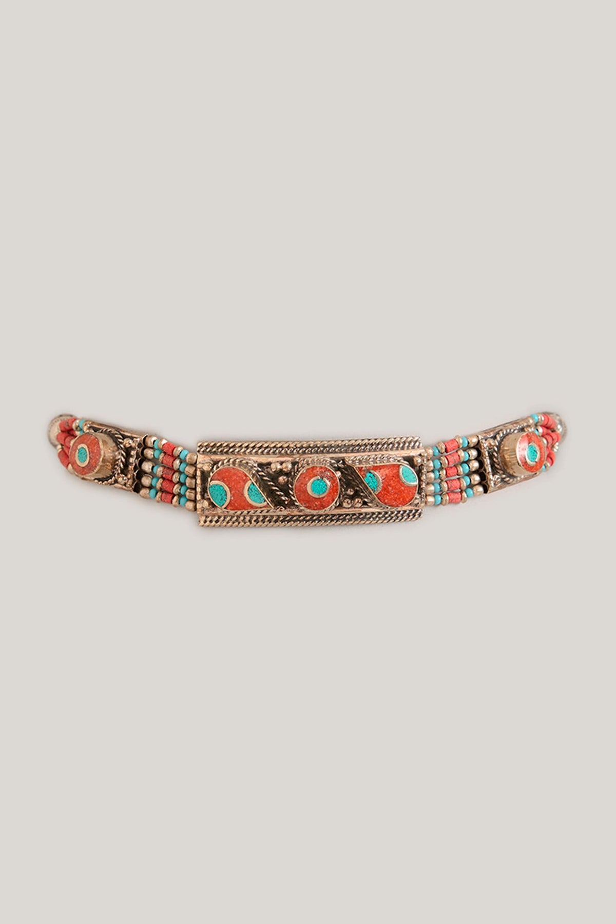 White Rhodium Finish Multi-Colored Beaded Choker Necklace