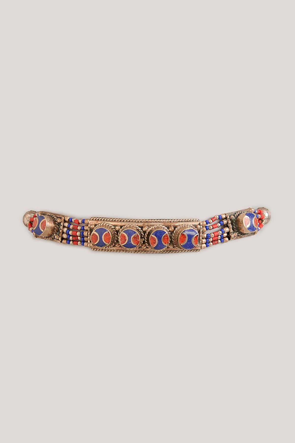 White Rhodium Finish Multi-Colored Beaded Choker Necklace