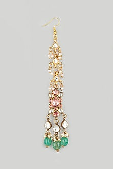 Gold Finish Kundan Polki Maangtikka