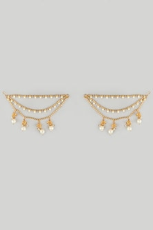 Gold Finish Multi-Layered Dangler Earrings