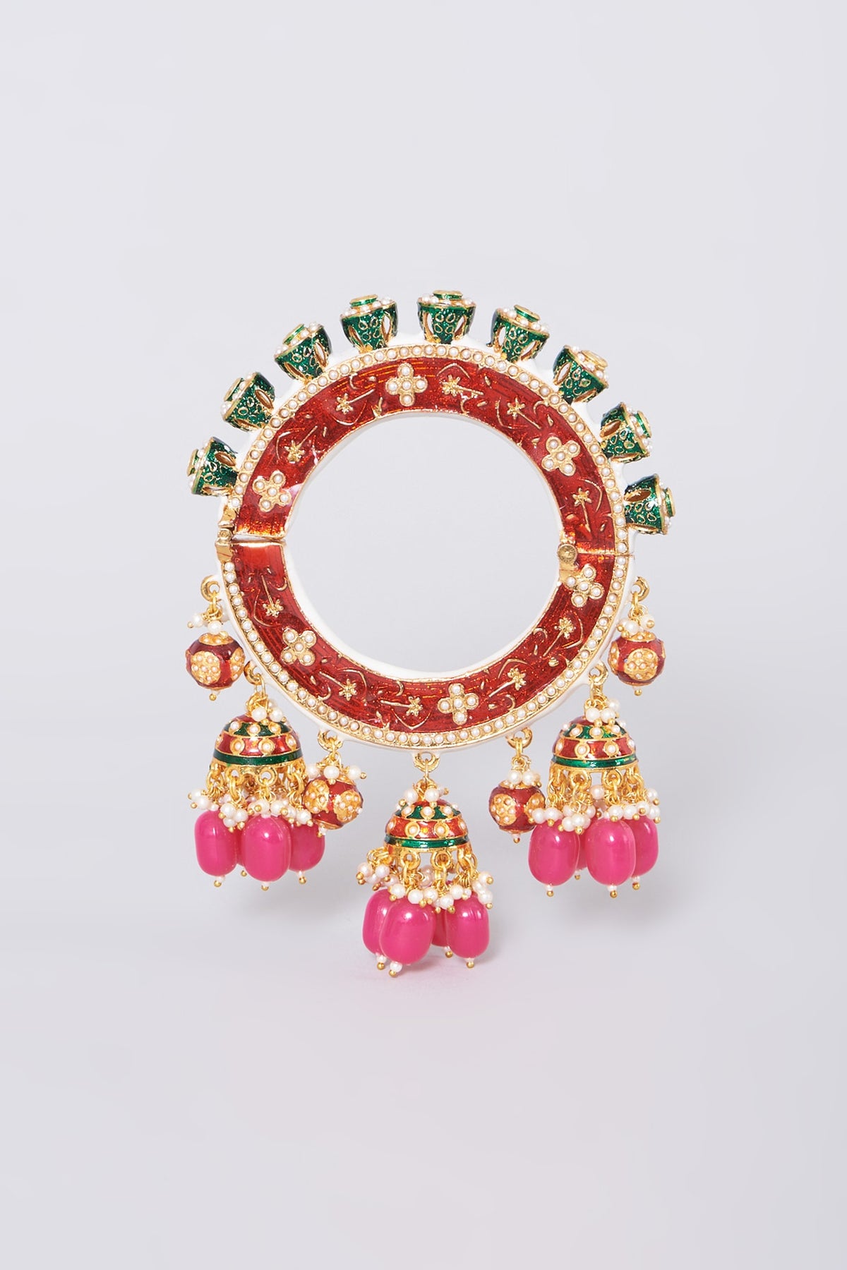 Gold Plated Bangle With Jhumki Latkans