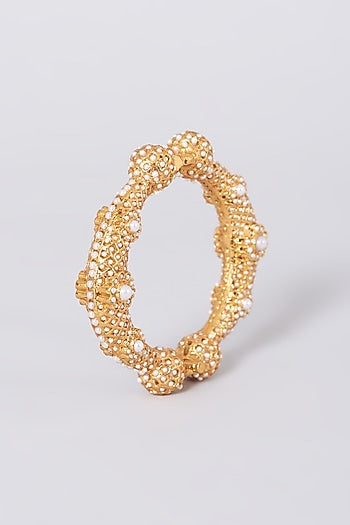 Gold Plated Pearl Bangle