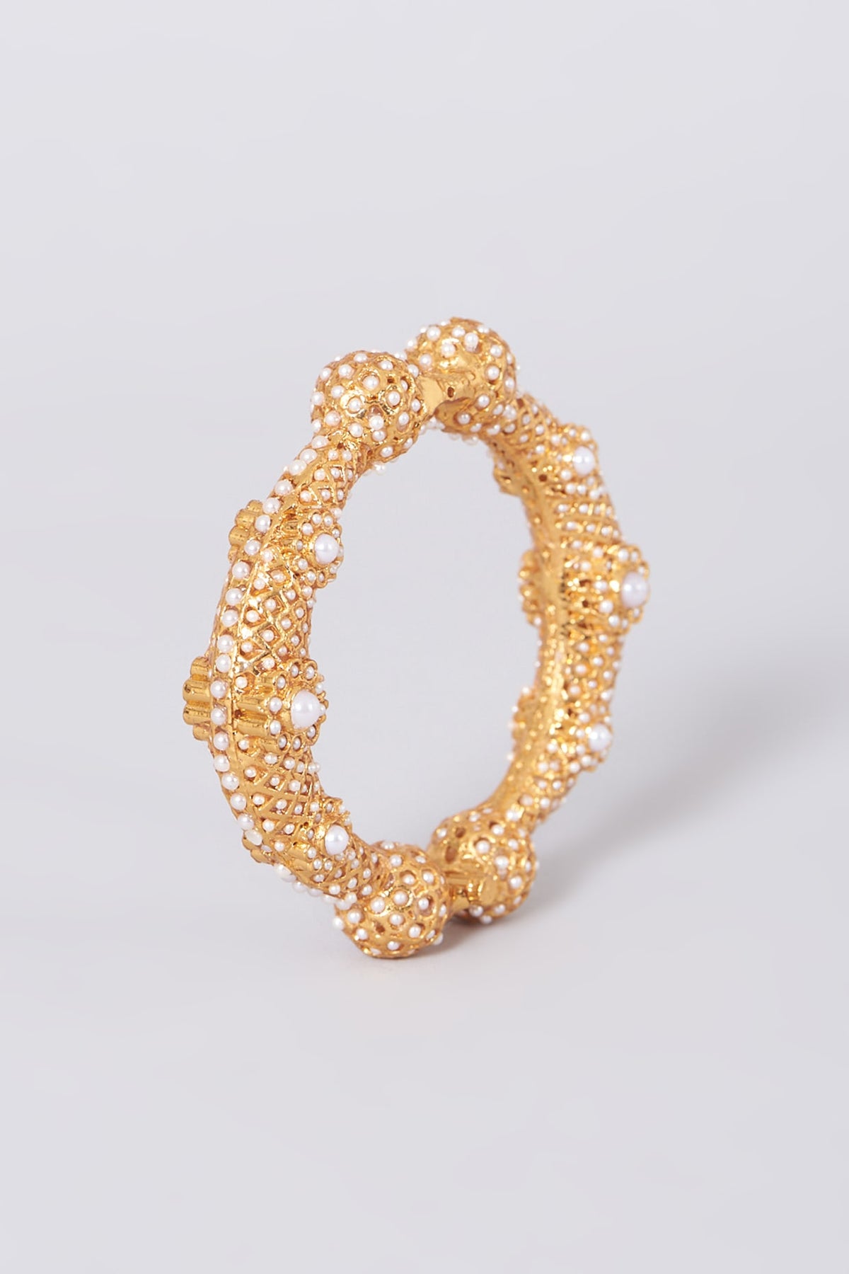 Gold Plated Pearl Bangle