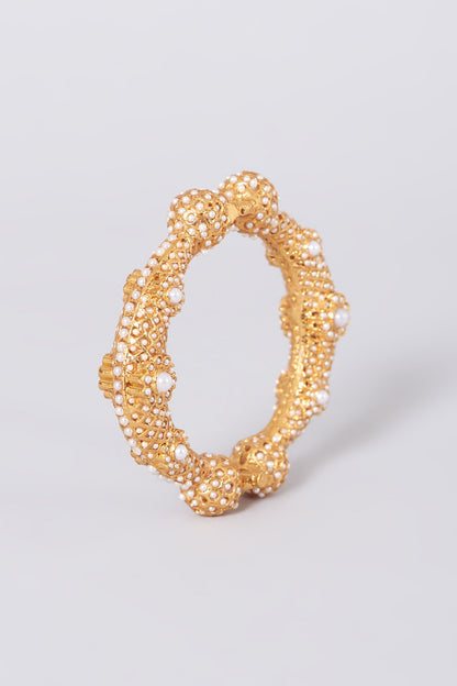 Gold Plated Pearl Bangle