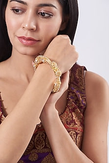Gold Plated Pearl Bangle