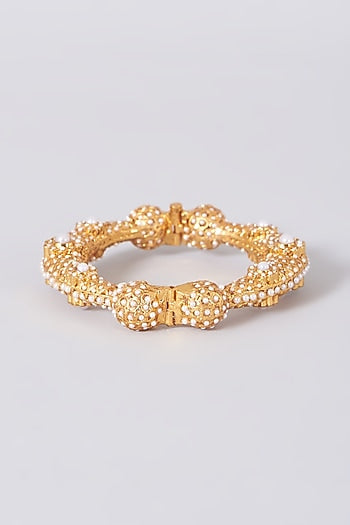 Gold Plated Pearl Bangle
