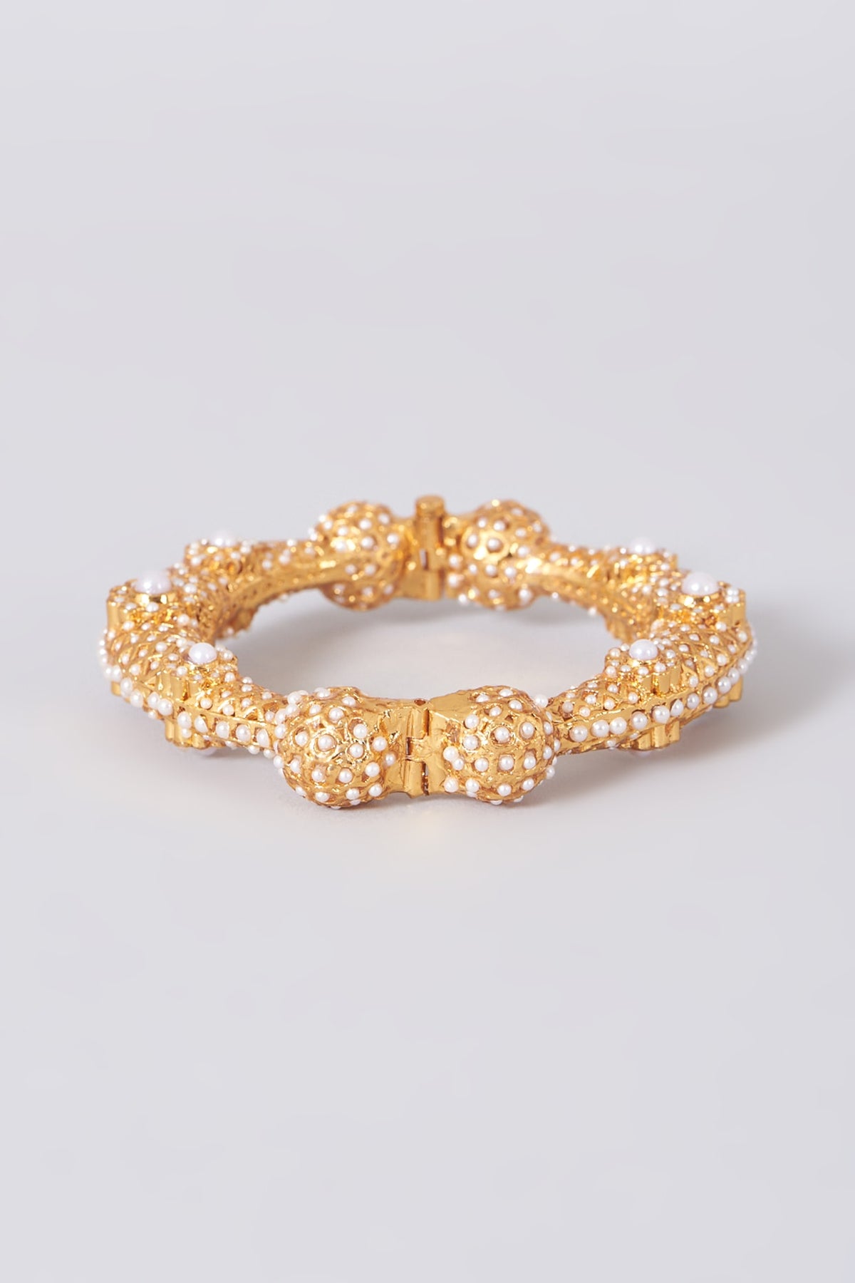 Gold Plated Pearl Bangle