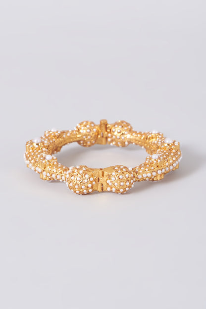 Gold Plated Pearl Bangle