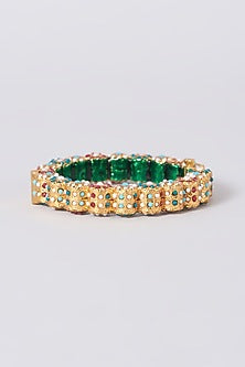 Gold Plated Multi-Colored Bead Bangle