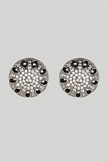 Black Rhodium Finish Zircon Stud Earrings