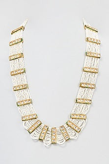 Gold Plated Kundan Polki Multi-Linear Necklace
