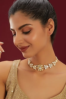 Gold Plated Kundan Polki Choker Necklace
