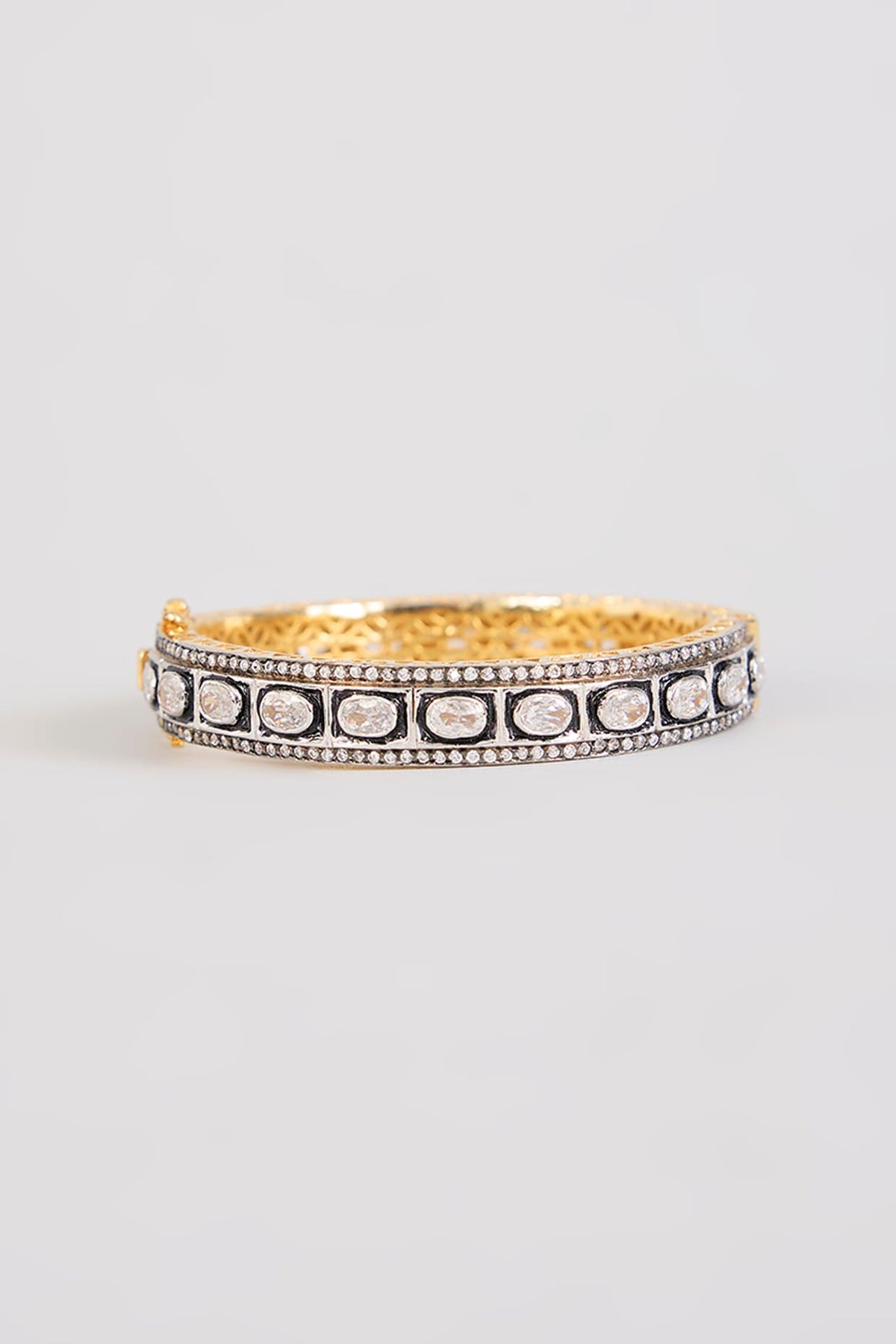 White Rhodium Plated Zircon Bangle