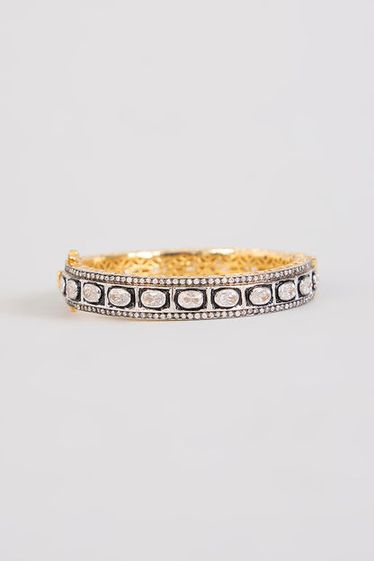 White Rhodium Plated Zircon Bangle
