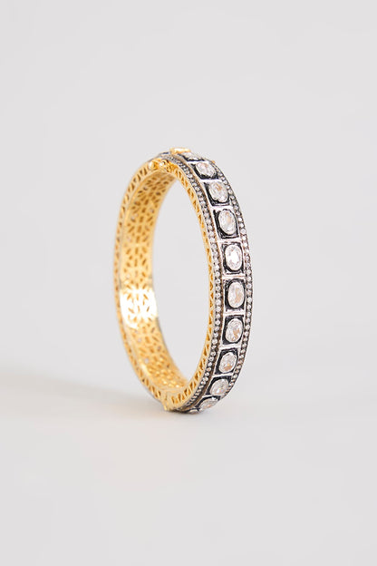 White Rhodium Plated Zircon Bangle