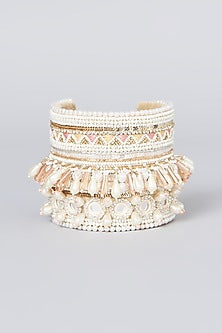 Ivory Hand Embroidered Handcuff