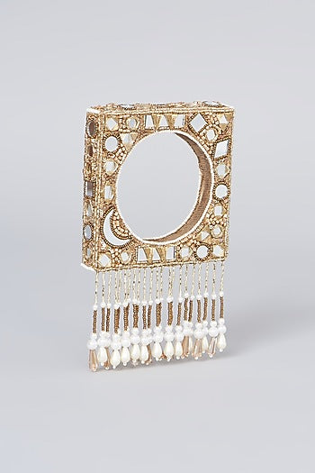 Gold Hand Embroidered Bangle