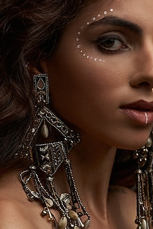 Black Crystal Dangler Earrings