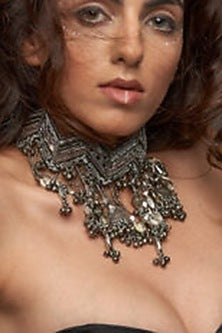 Silver Grey Mirror Choker Necklace
