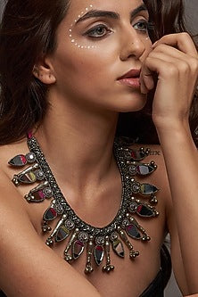 Multi-Colored Mirror Long Necklace