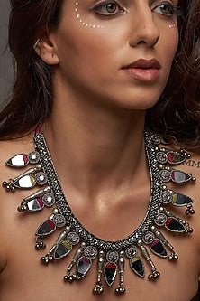 Multi-Colored Mirror Long Necklace