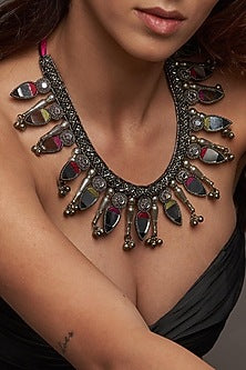 Multi-Colored Mirror Long Necklace