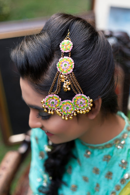 Gold Finish Embroidered Pasa