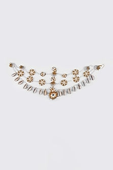 Gold Finish Pearl & Shell Mathapatti