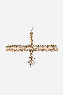 Gold Finish Pearl & Shell Mathapatti
