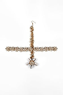 Gold Finish Pearl & Shell Mathapatti
