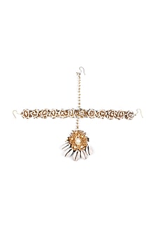 Gold Finish Pearl & Shell Mathapatti