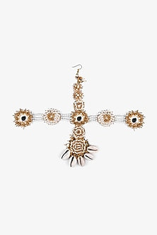 Gold Finish Pearl & Shell Mathapatti
