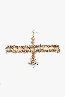 Gold Finish Pearl & Shell Mathapatti