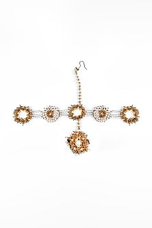 Gold Finish Pearl & Shell Mathapatti