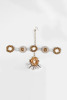 Gold Finish Pearl & Shell Mathapatti