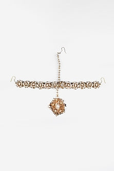 Gold Finish Pearl & Shell Mathapatti