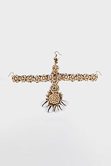 Gold Finish Pearl & Shell Mathapatti