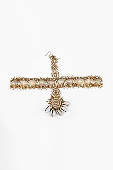 Gold Finish Pearl & Shell Mathapatti