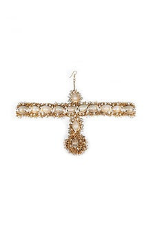 Gold Finish Pearl & Shell Mathapatti