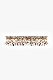 Gold Finish Pearl & Shell Choker Necklace