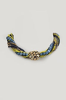Black Rhodium Finish Agate & Pearl Meenakari Choker Necklace