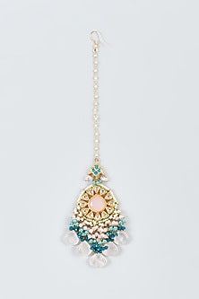 Gold Finish Kundan Polki Maang Tikka