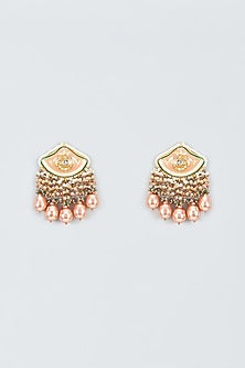 Gold Finish Meenakari Dangler Earrings