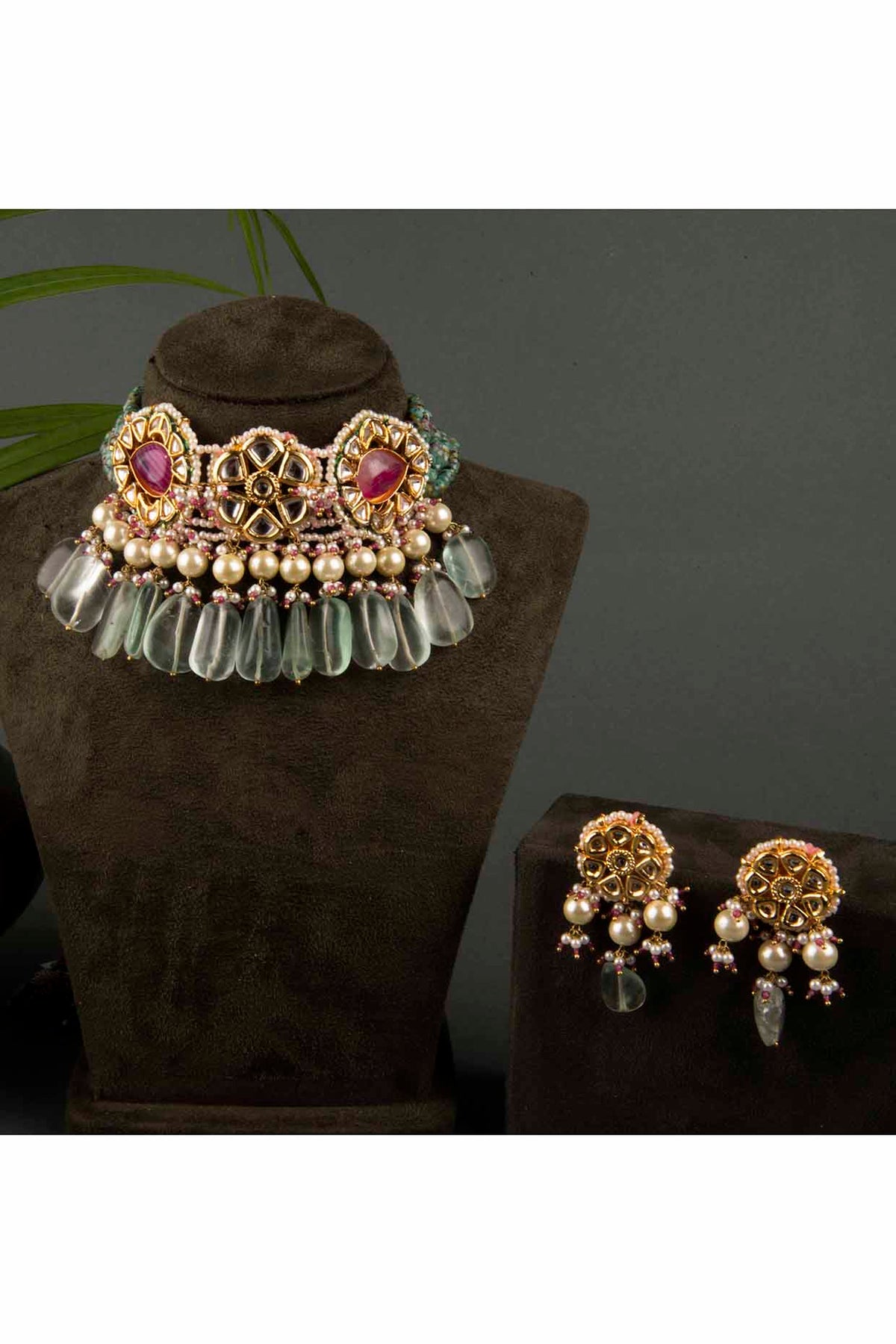 Gold Finish Handcrafted Choker Necklace Set