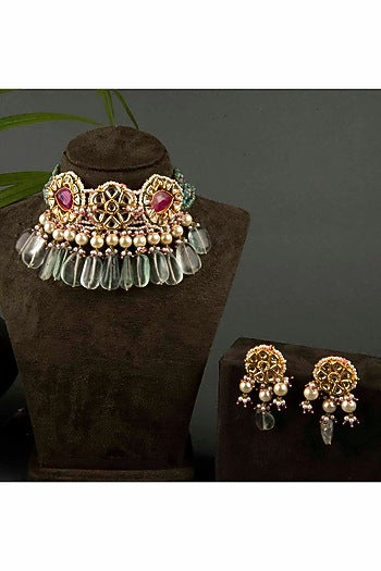 Gold Finish Handcrafted Choker Necklace Set