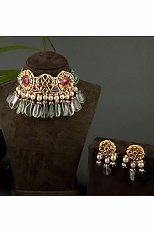 Gold Finish Handcrafted Choker Necklace Set